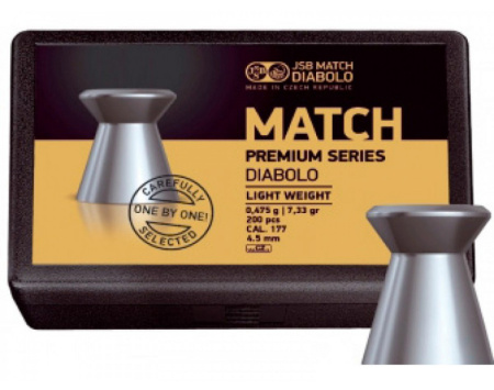 Пули JSB MATCH Premium Light 4,5 мм 0,475г 200 шт