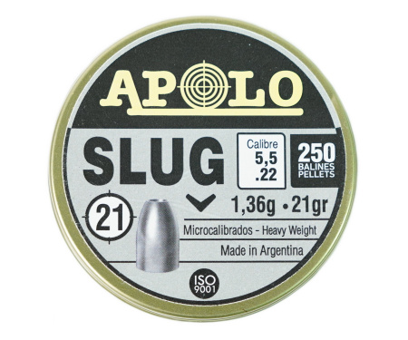 Пуля пневм. APOLO Slug, для винт., 5,5 1.36 гр. (250 шт.)