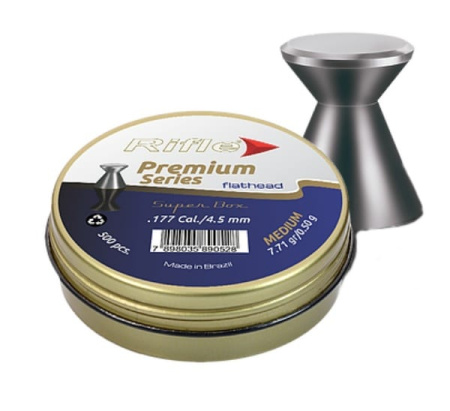 Пуля пневм. RIFLE Premium Series Flathead medium 4,5 мм. 0,50 гр. (500 шт. в банке)