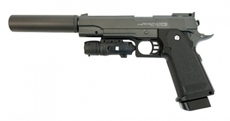 Страйкбольный пистолет Stalker SA5.1 Spring (аналог Hi-Capa 5.1)+имит.ПБС+ЛЦУ