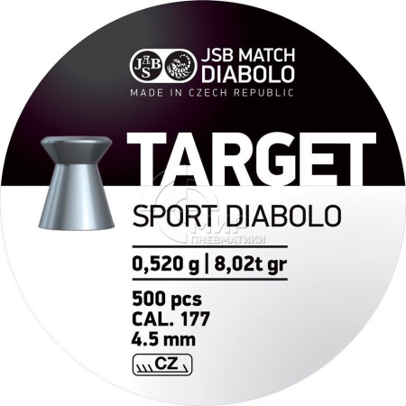 Пули JSB DIABOLO Target Sport 4,5 мм 0,52г 500 шт.