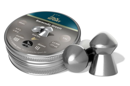 Пули H&N Baracuda Green 0,42г 4,5 мм 300 шт