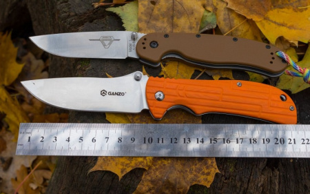 Нож складной туристический Ganzo G723-GR, хромированная сталь