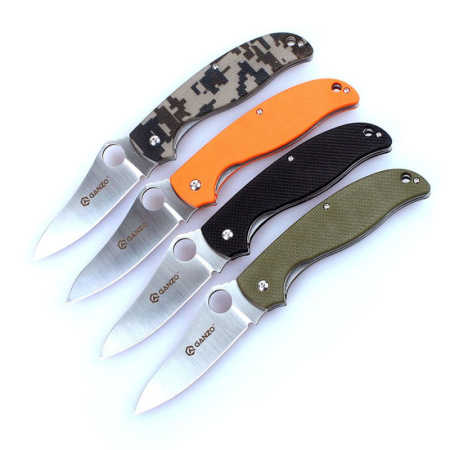 Нож складной туристический Ganzo G734-BK, хромированная сталь