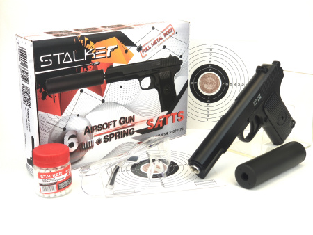 Страйкбольный пистолет Stalker SATT Spring+ПБС (ТТ) комплект