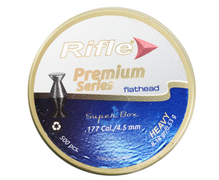 Пуля пневм. RIFLE Premium Series Flathead Heavy 4,5 мм. 0,53 гр. (500 шт. в банке)