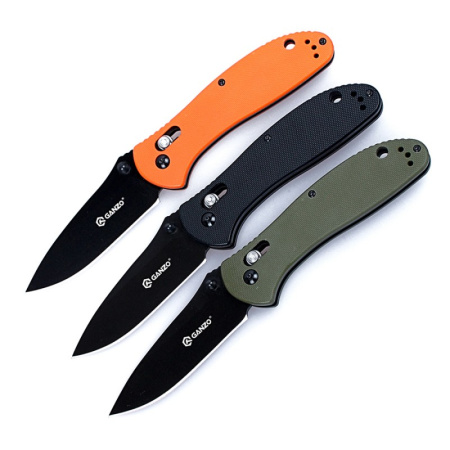 Нож складной туристический Ganzo G7393-BK, хромированная сталь