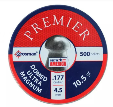 Пуля пневм. Crosman Premier Domed Ultra Magnum, 4,5 мм., 10,5 гран 500 шт