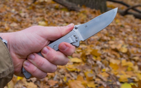 Нож складной туристический Ganzo G723-GR, хромированная сталь