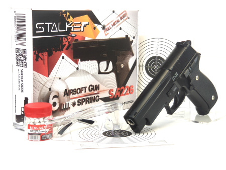 Страйкбольный пистолет Stalker SA226 Spring (SigSauer P226) 6мм комплект