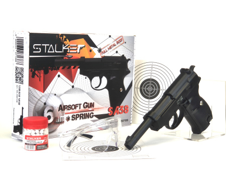 Страйкбольный пистолет Stalker SA38 Spring (Walther P38) комплект