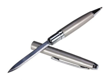Ручка-нож 003 - Silver  в блистере (City Brother)