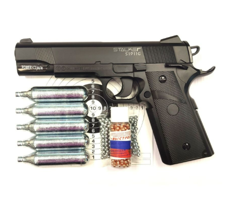 Пистолет пневматический Stalker S1911T комплект