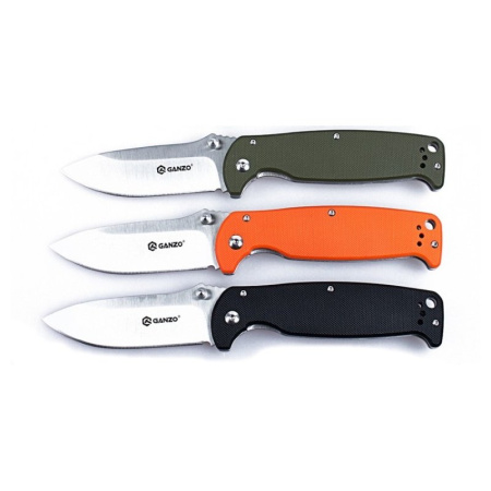 Нож складной туристический Ganzo G742-1-BK, хромированная сталь