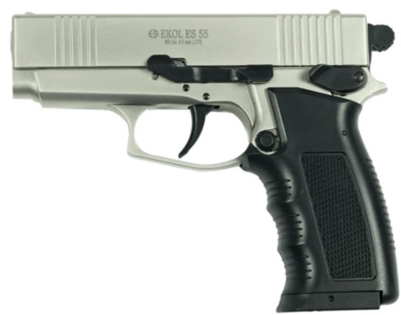 Пистолет пневматический EKOL ES 55 FUME, (никель) кал. 4,5 мм, 3 Дж