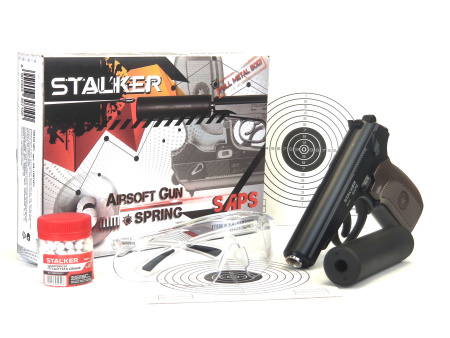 Страйкбольный пистолет Stalker SAP Spring+ПБС (ПМ) комплект