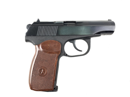 Пневматический пистолет Макарова МР-654К с бородой и выбрасывателем (тюнинг)