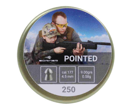 Пули Borner Pointed 0.58 г 250шт 4.5 мм