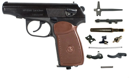 Пневматический пистолет Макарова МР-654К с комплектом ЗИП