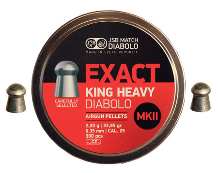 Пули JSB EXACT KING HEAVY MKII DIABOLO 2,2г 6,35 мм 300 шт