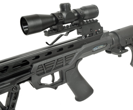 Арбалет блочный Man Kung XB65, блочный, black, кивер, 4 шт. стрелы, прицел, крепеж, воск, натяж.