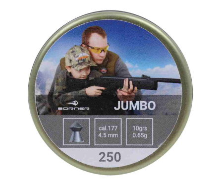 Пули Borner Jumbo 0.65 г 250шт 4.5 мм