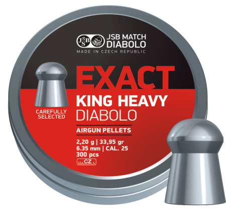 Пули JSB EXACT KING HEAVY MKII DIABOLO 2,2г 6,35 мм 300 шт