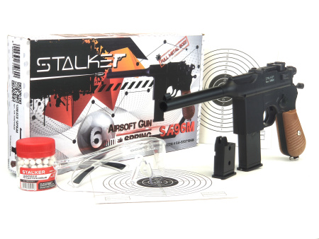 Страйкбольный пистолет Stalker SA96M Spring (Mauser C96) комплект