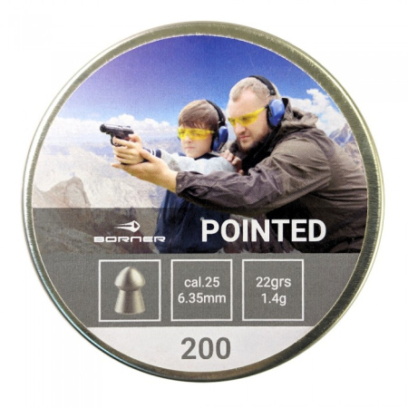 Пули Borner Pointed 1.6г 200шт 6.35 мм